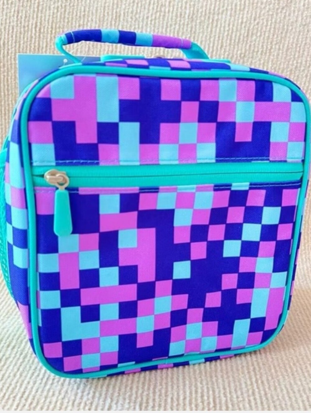 Nwot Pottery Barn PBTeen Gear-Up Neon Pixel Classic Lunch Box